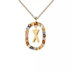 Collier avec pendentif ovale initiale x