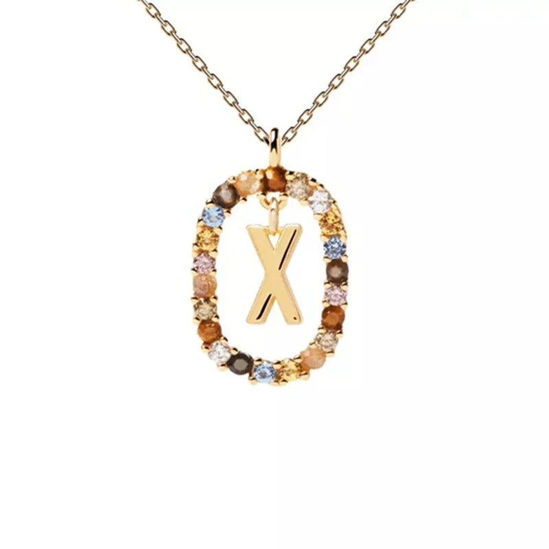 Collier avec pendentif ovale initiale x