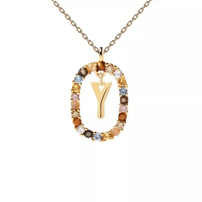 Collier avec pendentif ovale initiale y