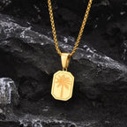 Halskette mit geometrischem Palmenanhänger aus Gold