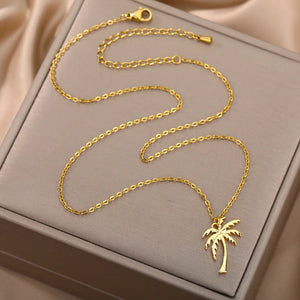 Collier avec Pendentif Palmier pour Femme or