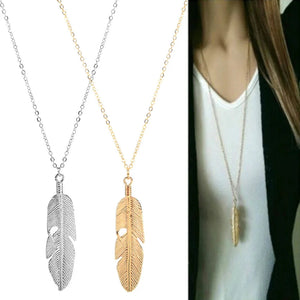 Collier avec Pendentif Plume pour Homme ou Femme or
