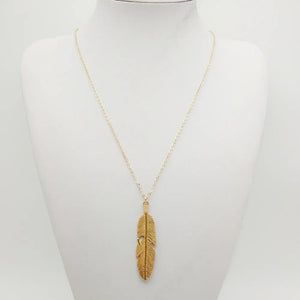 Collier avec Pendentif Plume pour Homme ou Femme or