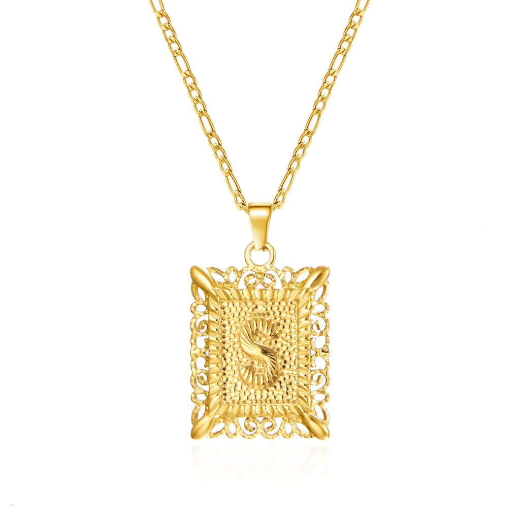 Collier avec pendentif rectangulaire initiale s