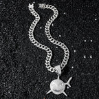 Collier avec Pendentif Requin en Strass argent
