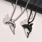 Collier avec Pendentif Requin pour Homme noir