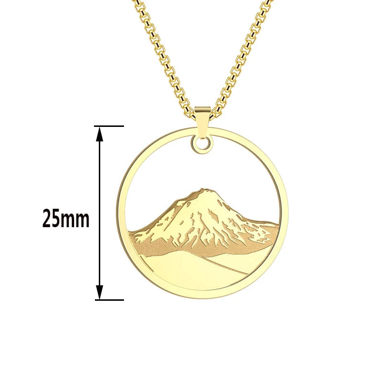 Collier avec Pendentif Rond Montagne
