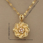 Collier avec Pendentif Rotatif Fleur Anti-Stress