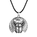 Collier avec Pendentif Scarabée et Oeil d'Horus Egyptien argent
