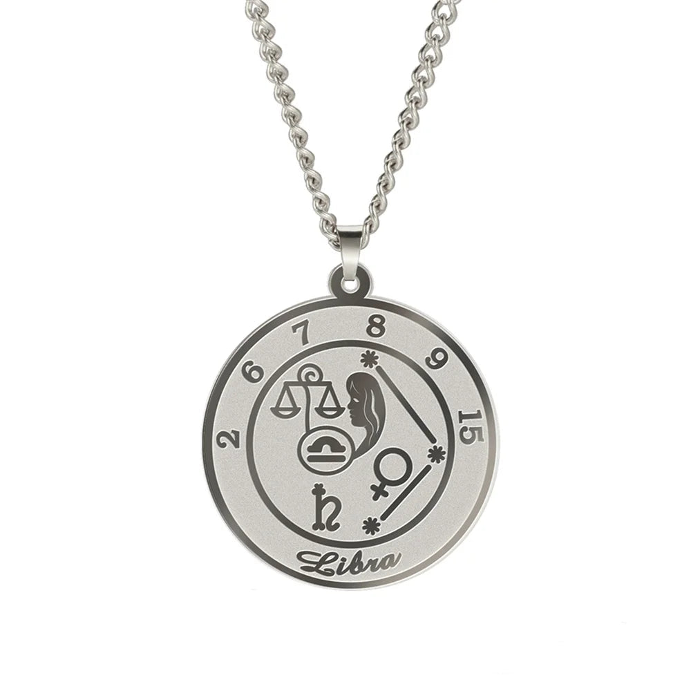 Collier avec Pendentif Signe du Zodiaque Astrologique Homme ou Femme