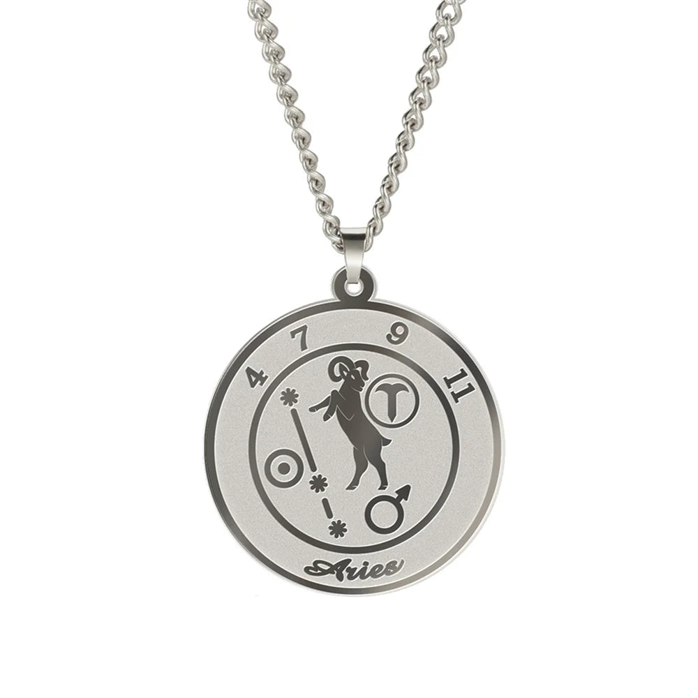 Collier avec Pendentif Signe du Zodiaque Astrologique Homme ou Femme