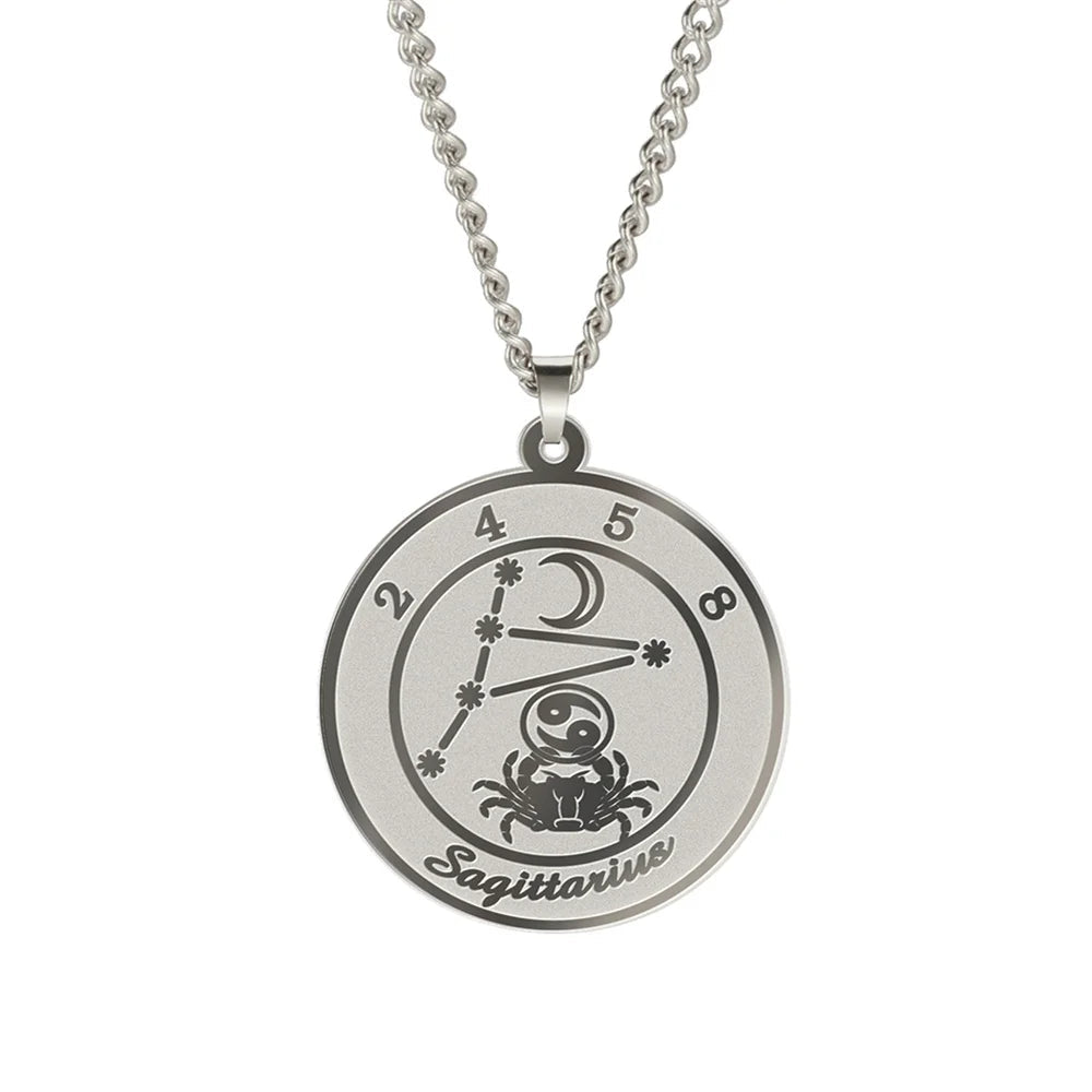 Collier avec Pendentif Signe du Zodiaque Astrologique Homme ou Femme