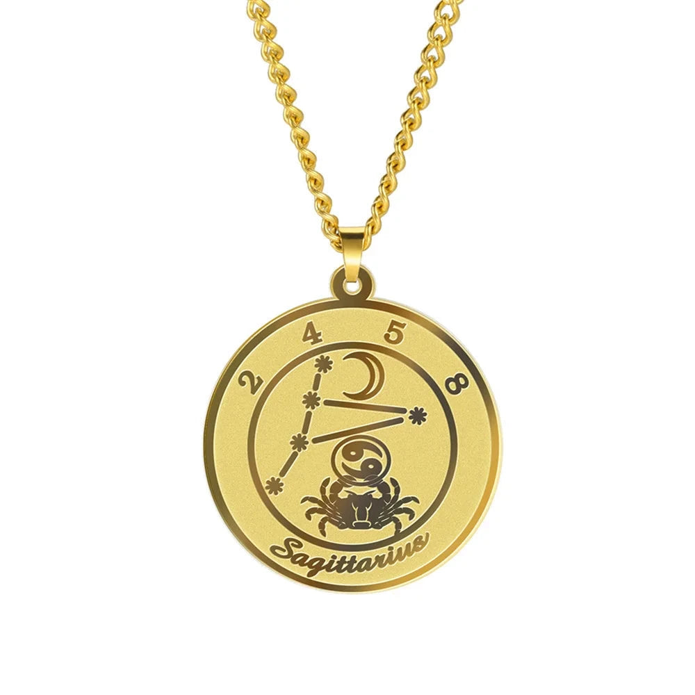 Collier avec Pendentif Signe du Zodiaque Astrologique Homme ou Femme