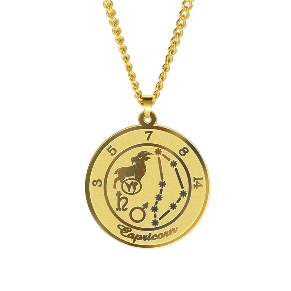 Collier avec Pendentif Signe du Zodiaque Astrologique Homme ou Femme