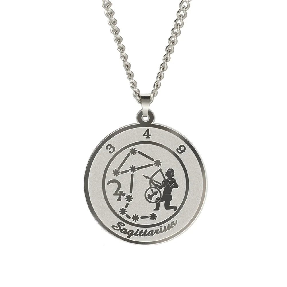 Collier avec Pendentif Signe du Zodiaque Astrologique Homme ou Femme