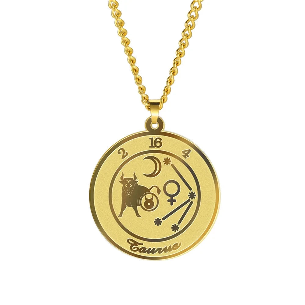 Collier avec Pendentif Signe du Zodiaque Astrologique Homme ou Femme