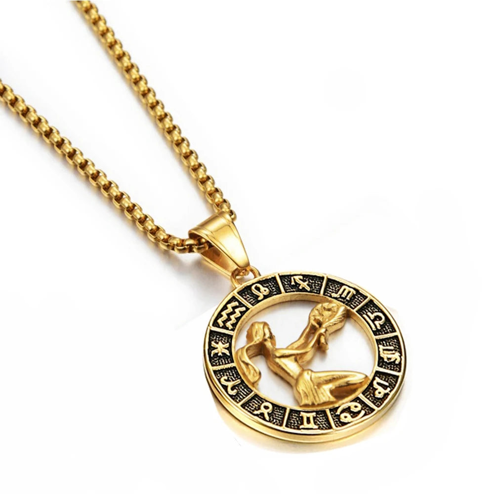 Collier avec Pendentif Signe du Zodiaque Astrologique