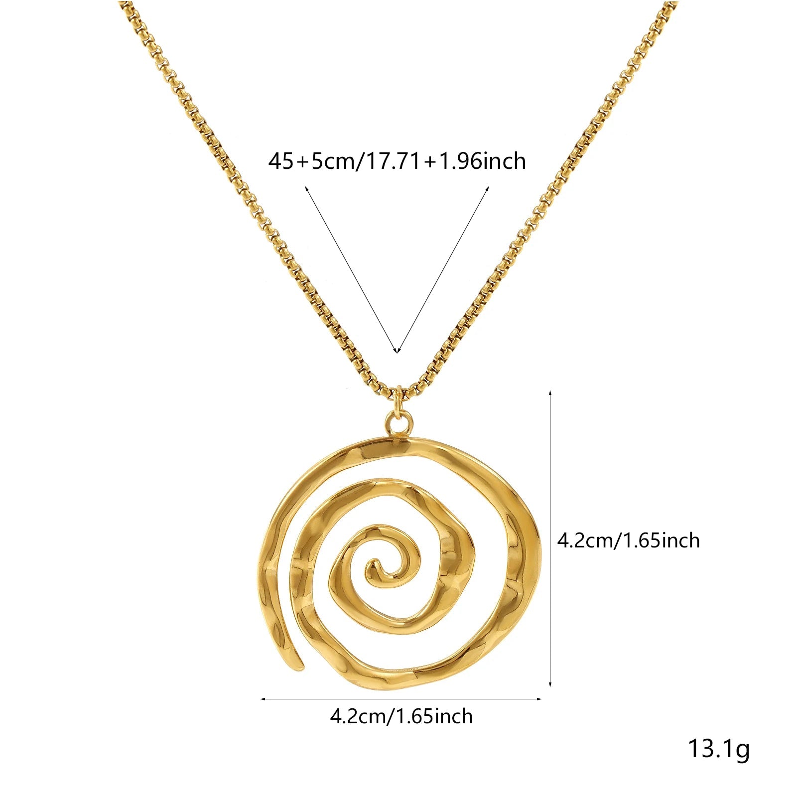 Náhrdelník se zlatým spirálovým přívěskem