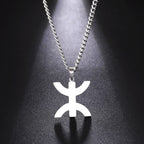 Collier avec pendentif symbolique berbère "yaz" arabe pour femme argent