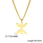 Collier avec pendentif symbolique berbère "yaz" arabe pour femme