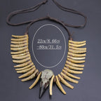 Collier avec pendentif tête de mort "Odin" et squelette en résine effet os