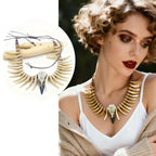 Collier avec pendentif tête de mort "Odin" et squelette en résine effet os