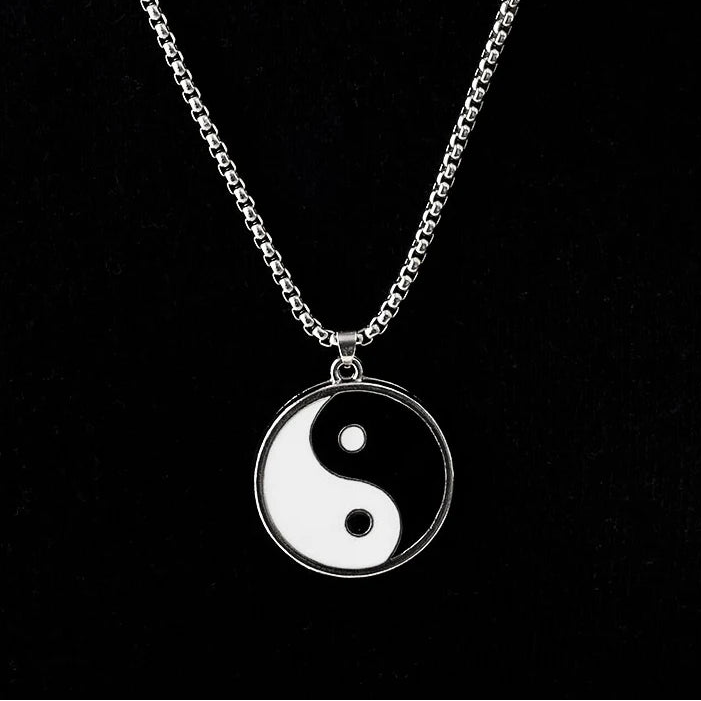 Collier avec Pendentif Yin Yang Noir et Blanc