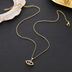 Colier cu pandantiv zircon ochi rău lună albastră turcească 