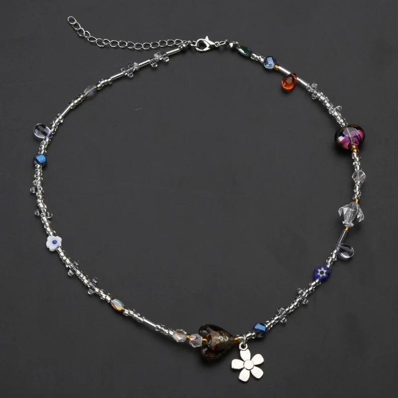 Collier avec Pendentifs Fleurs pour Femme