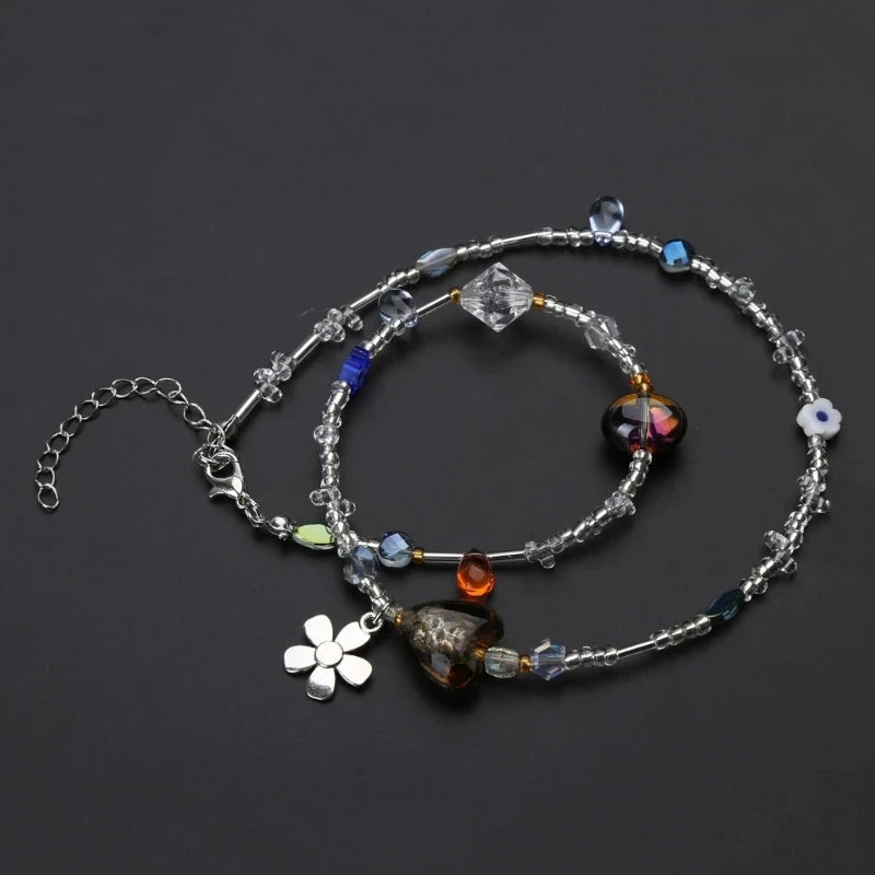 Collier avec Pendentifs Fleurs pour Femme