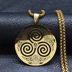 Keltische Halskette Triskel Wikinger Anhänger für Herren und Damen Nordisch Gold