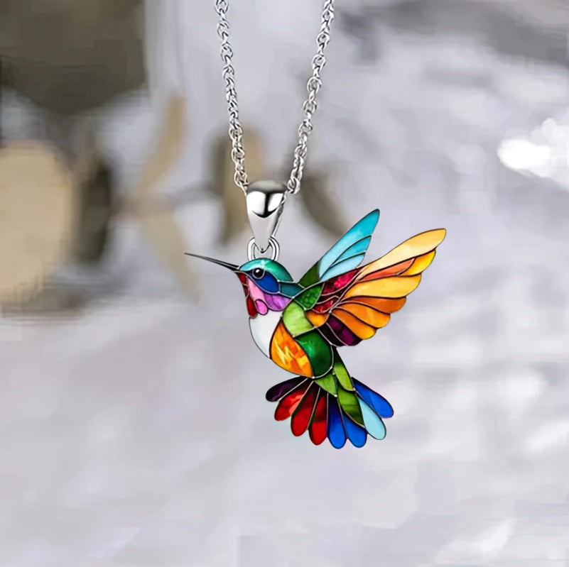 Collier Colibri Arc-en-Ciel