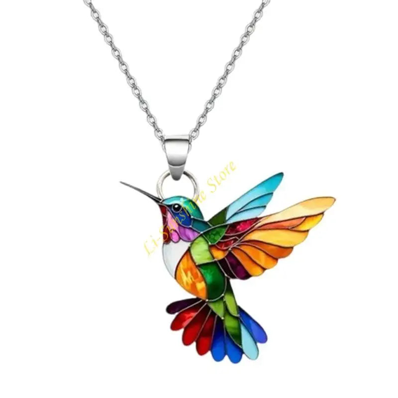 Collier Colibri Arc-en-Ciel Eloria