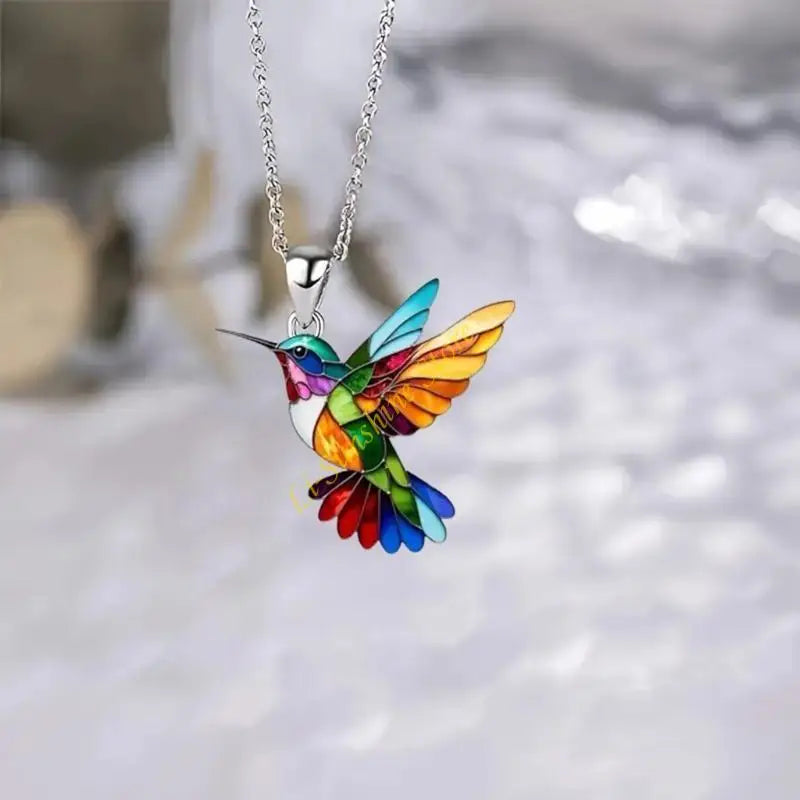Collier Colibri Arc-en-Ciel Eloria