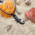 Cord necklace with black shark pendant