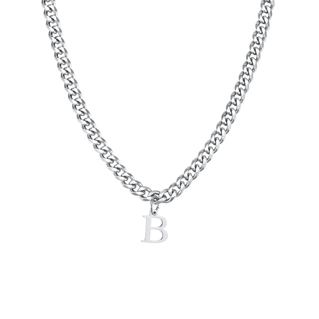 Herenketting met gepersonaliseerde initiaalhanger b