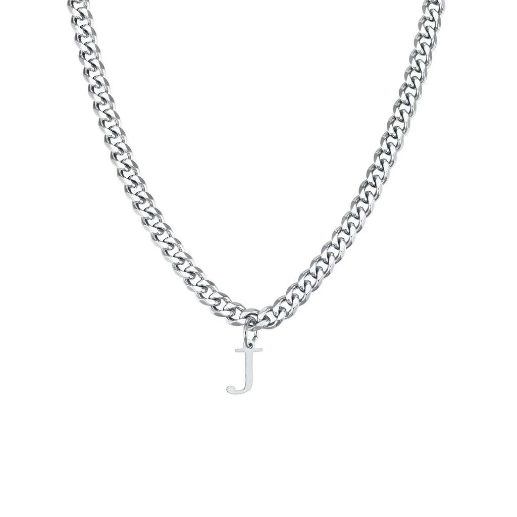Herenketting met gepersonaliseerde initiaalhanger j