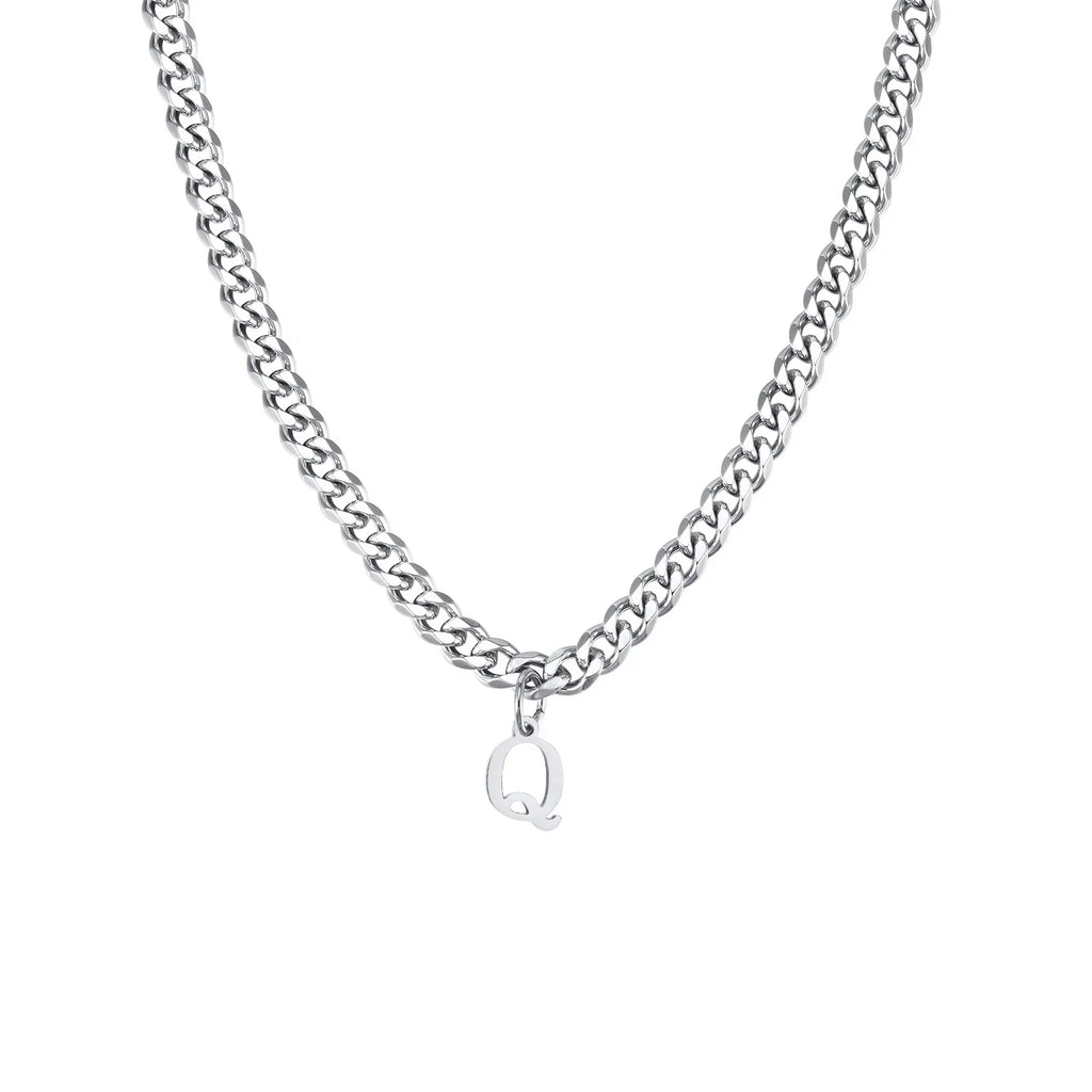 Herenketting met gepersonaliseerde initiaalhanger q