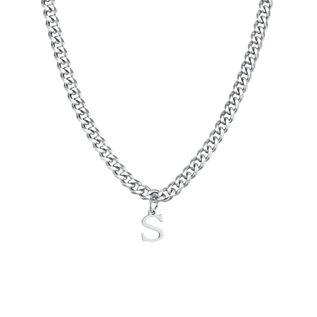 Herenketting met gepersonaliseerde initiaalhanger s