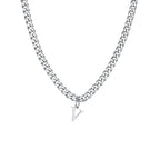 Herenketting met gepersonaliseerde initiaalhanger v