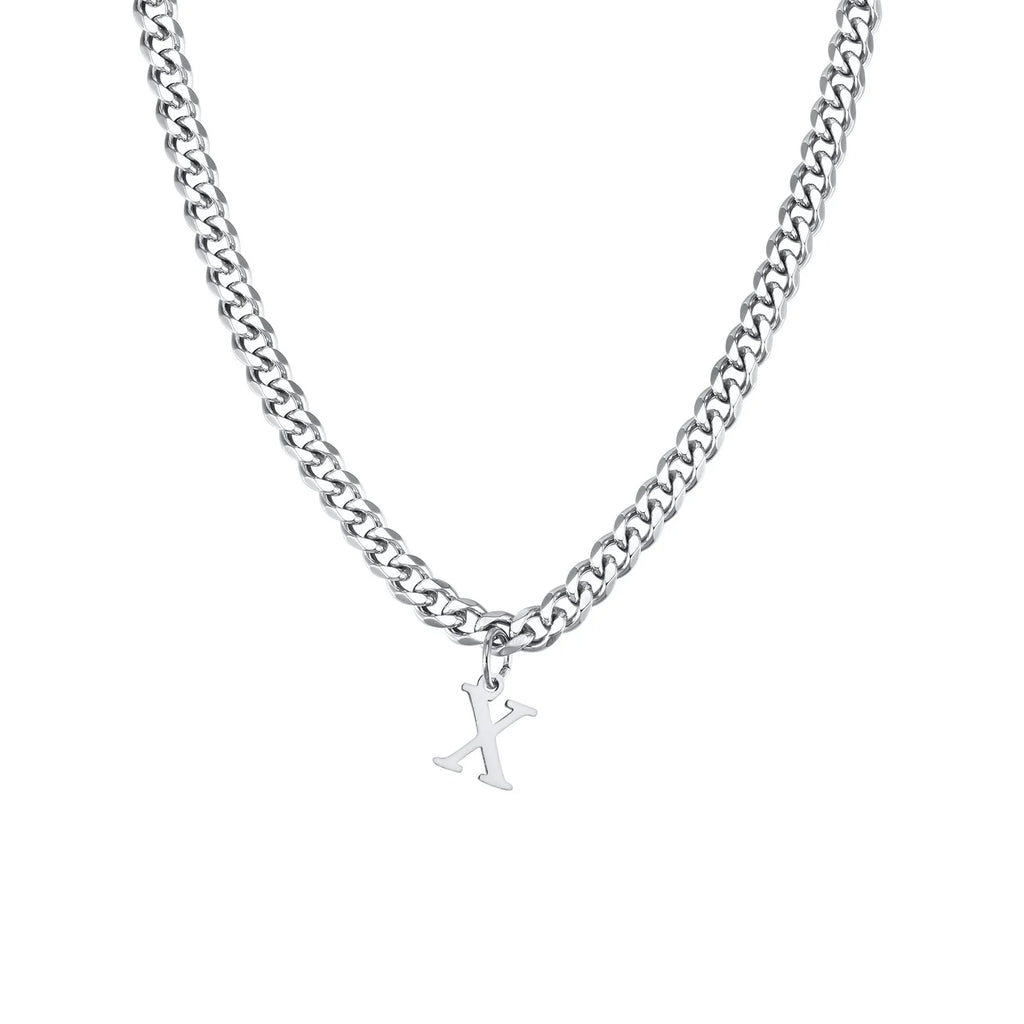 Herenketting met gepersonaliseerde initiaalhanger x