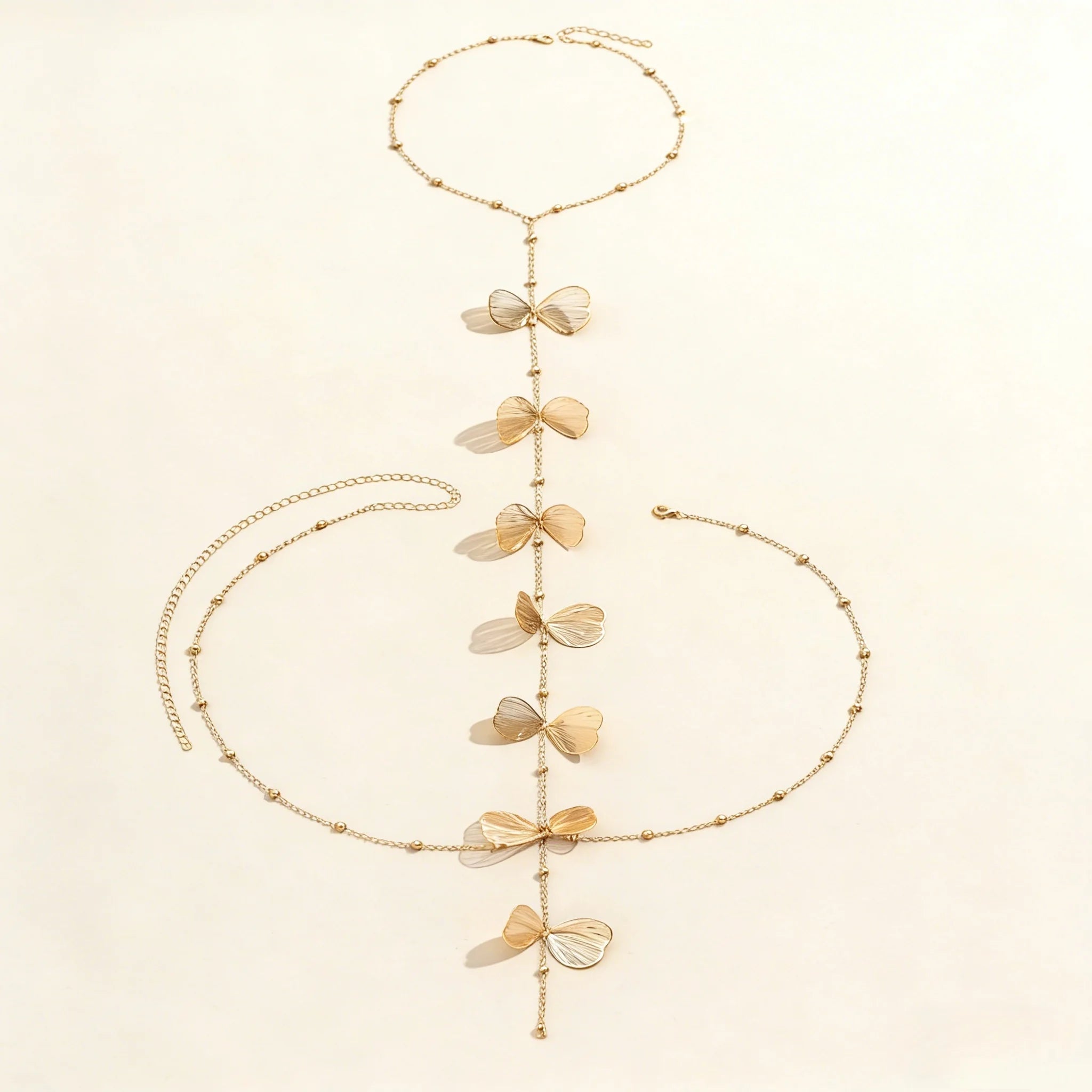 Collier de dos à fleurs - chaîne dorsale pour femme