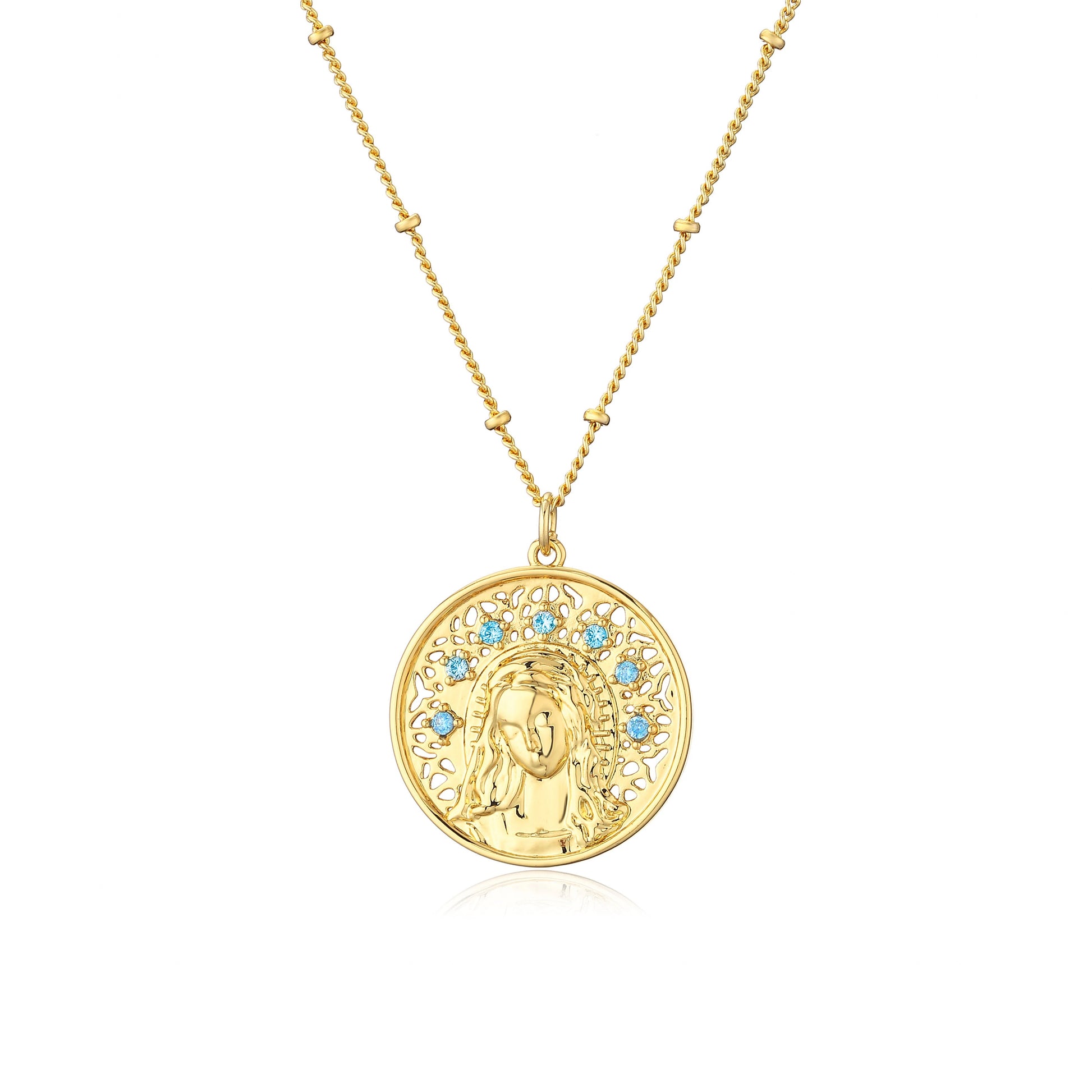 Collier De la Vierge Marie Pendentif Chrétien or