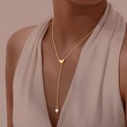 Collier en Y - chaîne de décolleté papillon pour femme or