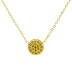 Collier et pendentif avec petite pierre de naissance ronde août