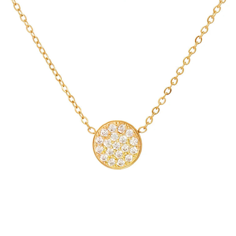 Collier et pendentif avec petite pierre de naissance ronde avril