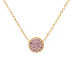 Collier et pendentif avec petite pierre de naissance ronde juin