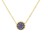 Collier et pendentif avec petite pierre de naissance ronde septembre