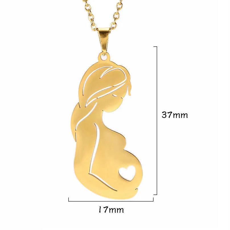 Collier et son pendentif "femme enceinte"