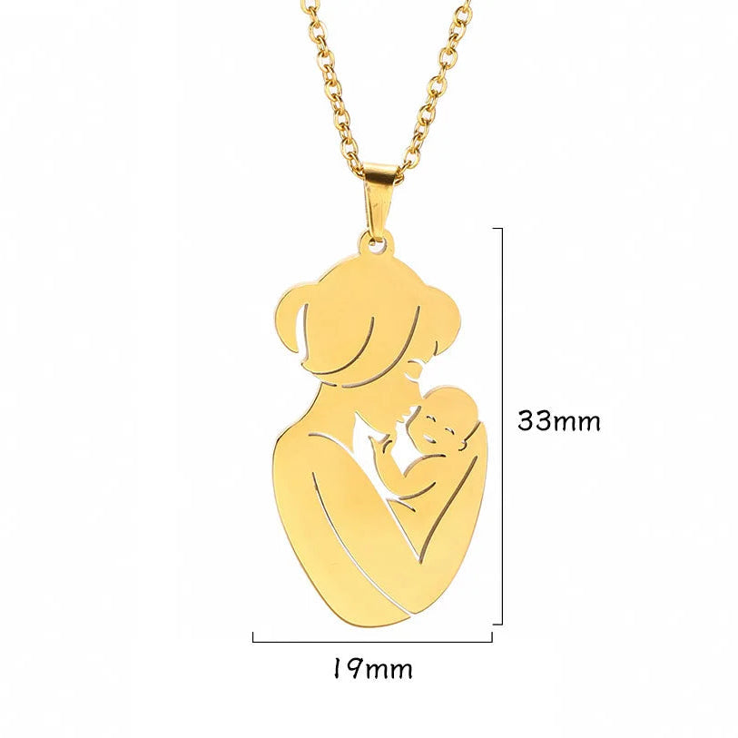 Collana e il suo pendente "mamma e il suo bebè"